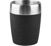 Emsa 514514 Travel Cup, insulated drinking cup with rotating closure, 200 ml, black