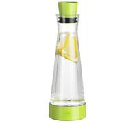Emsa 515478 Flow Friends Slim Keep Cool Carafe, Glass, Light Green, 1.0 Litres