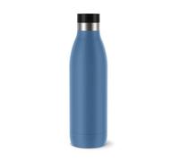 Emsa Bludrop N3112200 Insulated Water Bottle, 0.7 litres, 100% Leak-Proof, Quick-Press Closure, Ergonomic 360° Drinking Enjoyment, 12 Hours Warm, 24 Hours Cool, Easy Cleaning, Stainless Steel, Powder