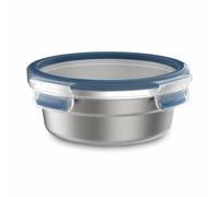 Emsa Clip & Close food storage container, stainless steel round, blue, silver...