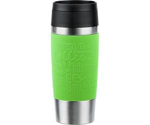 Emsa N20207 Travel Mug Classic Insulated Mug 0.36 litres Comfort Screw Cap Stainless Steel 4 Hours Hot and 8 Hours Cold 100% Leak-Proof Dishwasher Safe 360° Drinking Opening Lime
