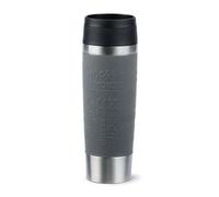 Emsa N20223 Travel Mug Classic Insulated Mug 0.5 litres, Comfort Screw Cap, Stainless Steel, 6 Hours Hot and 12 Hours Cold, 100% Leak-Proof, Dishwasher Safe, 360° Drinking Opening, Dark Grey