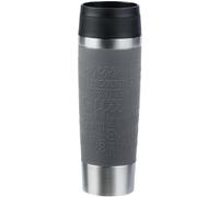 Emsa N20223 Travel Mug Classic Insulated Mug 0.5 litres, Comfort Screw Cap, Stainless Steel, 6 Hours Hot and 12 Hours Cold, 100% Leak-Proof, Dishwasher Safe, 360° Drinking Opening, Dark Grey