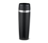Emsa N2023550 Travel Mug Classic 0.5 litres, Comfort Screw Cap, Stainless Steel, 6 Hours Hot and 12 Hours Cold, 100% Leak-Proof, 360° Drinking Opening, Stainless Steel, Black