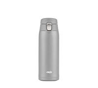Emsa N21510 Travel Mug Light Thermal/Insulated Mug Made of Stainless Steel, 0.4 litres, 8 Hours Hot, 16 Hours Cold, 100% Leak-Proof, Dishwasher Safe, Folding Lock System, Grey, Pack of 1