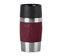 Emsa N21609 Travel Mug Compact Thermo/Insulated Cup Stainless Steel 0.3 litres 4 Hours Hot 8 Hours Cold BPA 100% Leak-Proof Dishwasher Safe 360 Drinking Opening Wine Red