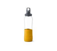 Emsa N31008 Drink2Go Glass Drinking Bottle | Capacity: 0.7 Litres | Screw Cap | 100% Leak Proof | Dishwasher Safe | Yellow