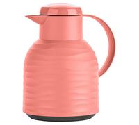 Emsa N40107 Samba Wave Insulated Jug Quick-Press Plastic Glass Insulated Flask Coffee Pot 12h Hot / 24h Cold 100% Leakproof Wave Coral 1.0 Litre