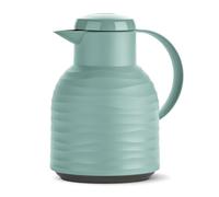 Emsa N40108 Samba Wave Insulated Jug | 1.0 Litre | Quick-Press Plastic | Glass Insulating Flask | Coffee Pot: 12h Hot / 24h Cold | 100% Leakproof | Wave Mint