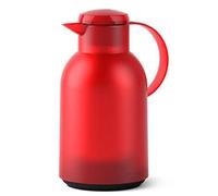 Emsa N40117 Samba Insulated Jug 1.5 litres Quick Press Closure 12 Hours Hot and 24 Hours Cold Translucent/Red