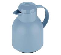Emsa Samba F40101 Insulated Jug, 1 Litre, Quick Press Closure, 100% Leak-Proof, 12 Hours Hot, 24 Hours Cold, Powder Blue, Powder Blue