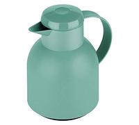 Emsa Samba F40102 Insulated Jug, 1 Litre, Plastic, Quick Press Closure, 100% Leak-Proof, 12 Hours Hot, 24 Hours Cold, Powder Green