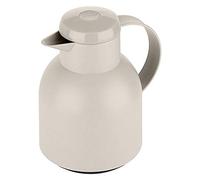 Emsa Samba F40104 Insulated Jug, 1 Litre, Quick Press Closure, 100% Leak-Proof, 12 Hours Hot, 24 Hours Cold, Powder Grey