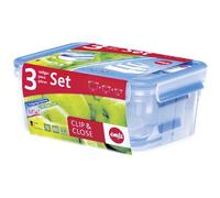 Emsa Set of 3 Clip & Close Rectangular Boxes
