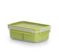 Emsa Snack Clip & Go 0,55 L with Inserts, Green/Transparent, 28 x 28 x 18 cm
