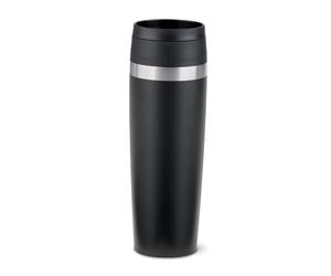 EMSA Travel Mug Coated, Comfort Screw Lid, Quick Press, Powder Coating, Travel-Ready, Convenient, 100% Leak-Proof, Keeps Drinks Cold (12 hrs) and Hot (6 hrs), 360° Drinking, N2023550
