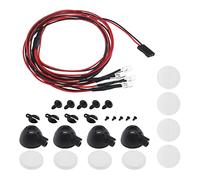 EMSea 1 Set RC Round LED Light with Cover Kit Compatible with TRXAAXS/TRX4/SCX10/D90 1/10 RC Model Car Headlight Lamp Accessory 4 LED