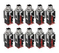 EMSea 10pcs 6.35mm 2Pin Dual Channel Female Audio Stereo Jack Socket Connector