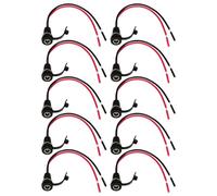 EMSea 10Pcs DC Power Jack Socket 5.5 x 2.1MM Line Length 15cm with Waterproof Cover Cap DC Power Pigtails Cable for Digital Products Remote Controls