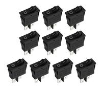 EMSea 10pcs KCD1-110 Black On-Off Slim Rocker Switch 21x9.6mm 6A 250V/10A 125V