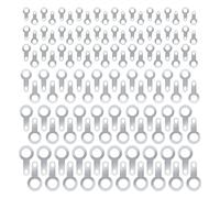 EMSea 120PCS 6 in 1 Soldering Lugs Crimp Weld Ring Lug Terminal Brass Silver Plated Ring Terminals Connectors Assortment Kit 2.2mm 2.7mm 3.2mm 4.2mm 5.2mm 6.2mm