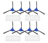 EMSea 12Pcs Side Brushes & Filters Replacement Compatible with Bagotte BG600 BG700 BG80 Robotic Vacuum Cleaner Roller Side Brush Filter