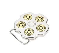 EMSea 1pc Bullet Spinner Metal Belt Buckle 7x7cm 38-40mm Bullet Revolver Zinc Alloy Rotatable Belt Buckle