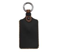 EMSea 1Pc Vintage Crazy Horse Leather Key Card Holder Case Car Key Case with Metal Buckle Compatible with Tesla Model 3 model Y Model X Black