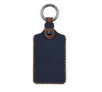 EMSea 1Pc Vintage Crazy Horse Leather Key Card Holder Case Car Key Case with Metal Buckle Compatible with Tesla Model 3 model Y Model X Blue