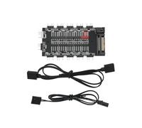 EMSea 2-in-1 Synchronous RGB Control Hub PWM 4pin and 5V 3pin ARGB GPU Fan Lighting Control With Sata Power Port Expansion Motherboard Interface