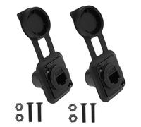 EMSea 2 Set RJ45 CAT6 Adapter with Dust Cover 31MM x 26MM Panel Mount Female to Female Network Connector with Install Screw Ethernet Extension Coupler Adapter