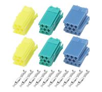 EMSea 2 Sets Car Radio Mini ISO Connector Housing with Pins for CD Changer Line In - Aux DAB Mini ISO Terminal Block Socket Connector Repair Kit