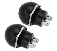 EMSea 2PCS 12V Waterproof Momentary Push Button ABS Horn Button DC12-24V 10A 2 Contacts Waterproof Switch for Automotive Motorcycle Use Black