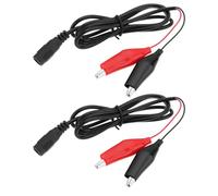 EMSea 2Pcs 5.5x2.5mm Female DC Power Connector to Alligator Clip Charger Cable for Model Car 1m