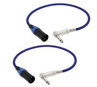 EMSea 2Pcs Right Angle 1/4 TS to XLR 3Pin Male Microphone Audio Cable 22awg for Micphone Mixer Instruments(53cm)