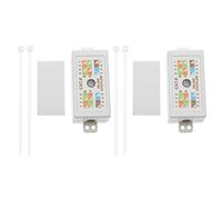 EMSea 2PCS RJ45 Cat 6 Gigabit Inline Punchdown Krone Coupler Joiner Module Connector Network Coupler for Ethernet Cables Accessories 63x26x25mm White