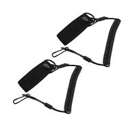 EMSea 2PCS Spiral Cable Coil Style Elastic Secure Spring Lanyard Anti-lost Retractable Sling Keychain for Outdoor Whistle Pocket Lamp Compass Navigation Device Flashlight