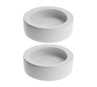 EMSea 2x Reptile Bowl Worms Dish Set Curved Rim Ceramic Proof Lizard Escape 2.8 Inch White Tasteless Smooth for Spider Gecko Crabs