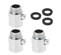 EMSea 3PCS G1/2 Shower Head Shut-Off Valve Button Type Shower Flow Control Valve for Handheld Shower Reduce Water Consumption Universal Replacement Part Silver