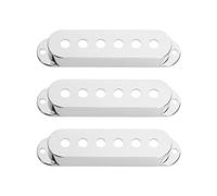 EMSea 3pcs Single Coil Pickup Cover Guitar Single Pickup Case Chrome Plastic Pickup Shell 50mm Guitar Single Coil Pickup Protect Covers Compatible with Stratocaster