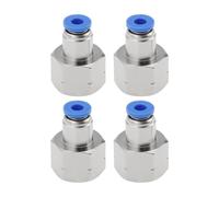 EMSea 4Pcs 4mm Tube OD x 1/4" NPT Female Thread Push Fit Pneumatic Connecter Adapter, Straight Push to Connect Air Fittings Adapter