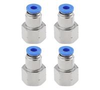 EMSea 4Pcs 4mm Tube OD x 1/8" NPT Female Thread Push Fit Pneumatic Connecter Adapter, Straight Push to Connect Air Fittings Adapter