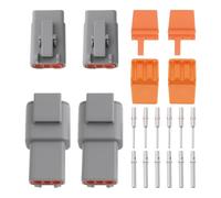 EMSea 4PCS DTM Series 3 Pin Way Male And Female Connector Kit With Wedgelocks and Terminals DTM04-3P DTM06-3S for Automotive Electrical Systems