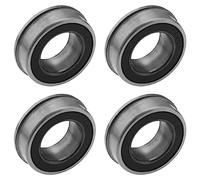 EMSea 4PCS F6003-20/2RS Flanged Deep Groove Ball Bearings 20x35x11mm ABEC-3 Double Sealed Bearings Chrome Steel for Household Applicances Garden Machinery