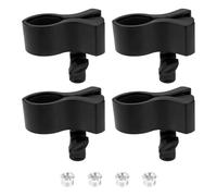 EMSea 4pcs Spring Mic Clips Adjustable Microphone Holder Clips Outer Diameter Between 32mm to 68mm with 5/8" to 3/8" Screw Adapters Black