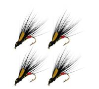 EMSea 4x Black Cormorant Wet Trout Flies Fish 10 Hooks Suitable for Fishing Water Trout