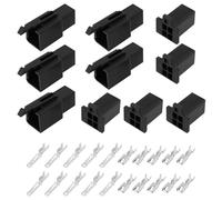 EMSea 5 Sets Car 4 Pin 2.8mm Mini Electrical Wire Connector 110 Series 4 Way Plug Housing Header for Motorcycle Car Boat, Black
