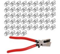 EMSea 50pcs Key Fob Hardware 1 Inch Lanyard Key Fob Hardware with Key Fob Pliers Tool for Keychain and Wristlet Clamp Hardware Supplies