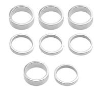 EMSea 8Pcs Head Stem Spacer Replacement Head Tube Spacer Aluminum Alloy Headset Washer Bicycle Accessories Compatible with 25.4mm Front Stem Fork MTB/BMX/Mountain Bike Silver (4pcs 5mm & 4pcs 10mm)