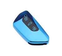 EMSea Car Key Cover Finish TPU 3 Button Car Key Fob Cover Case Shell Drop-proof Blue Compatible with VW Golf 8 Seat Leon MK 4 Tarraco Ateca Skoda Octavia